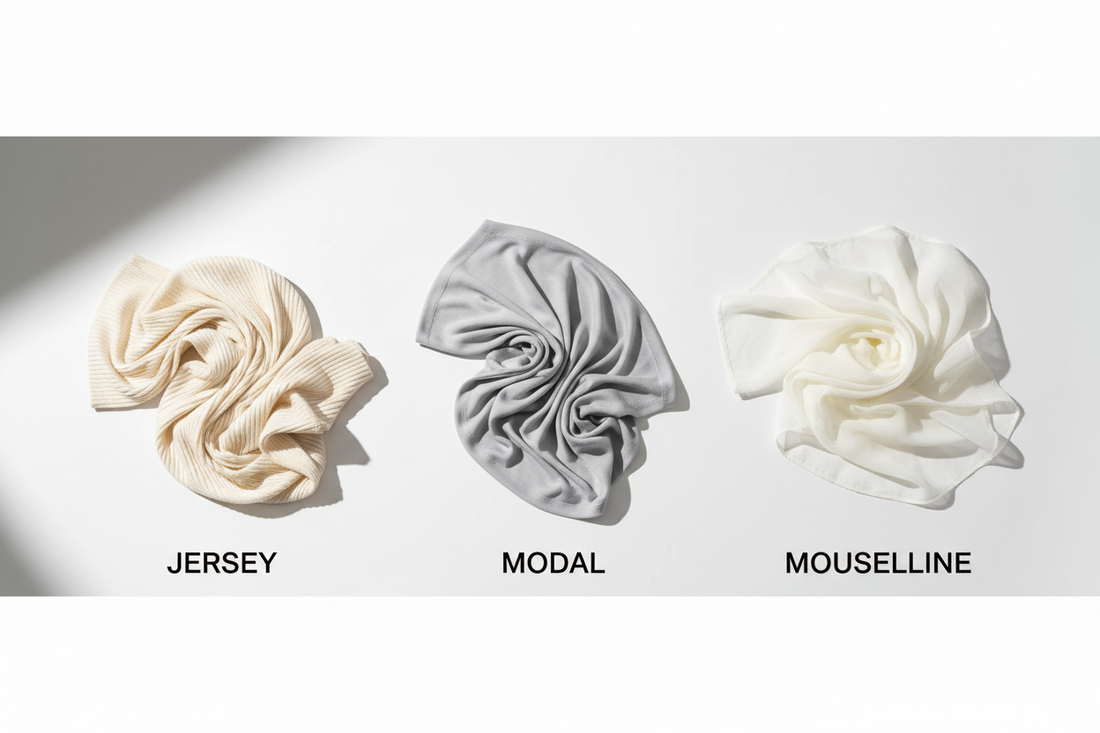 Différence entre jersey, modal et mousseline : quelle matière pour votre hijab ?