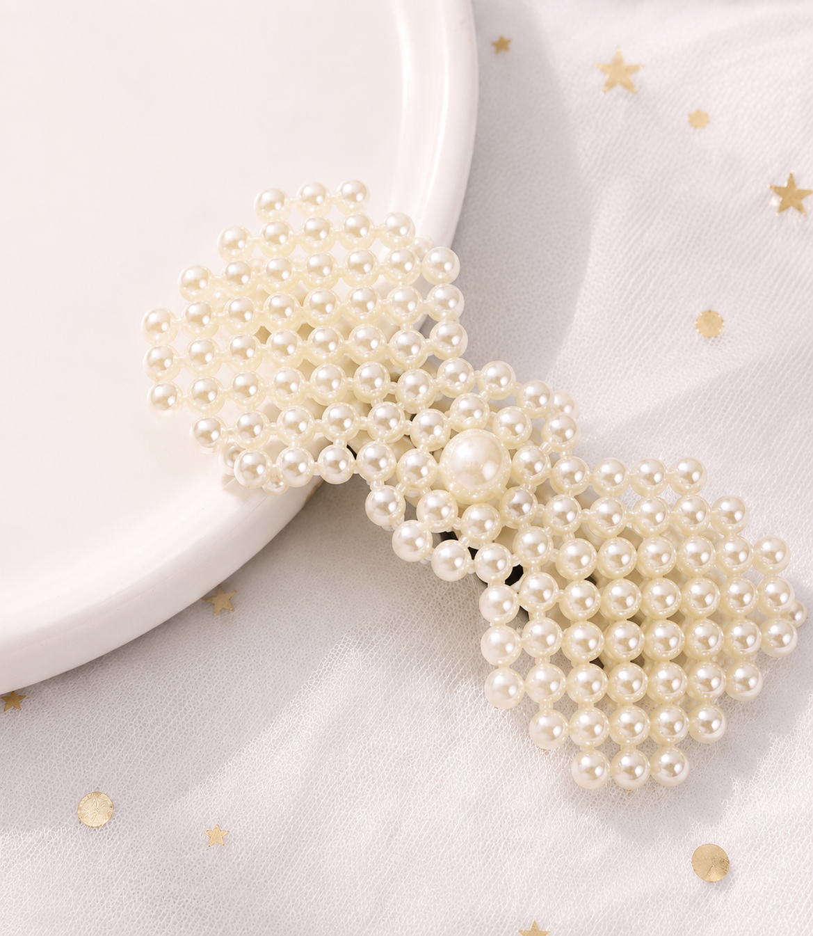 Bow Pearl Hair Clip