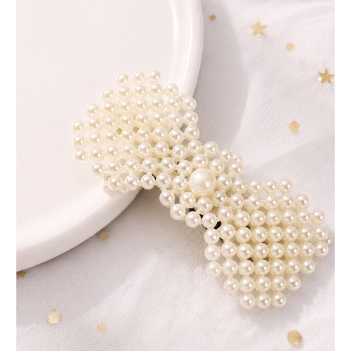 Barrette Nœud Perles